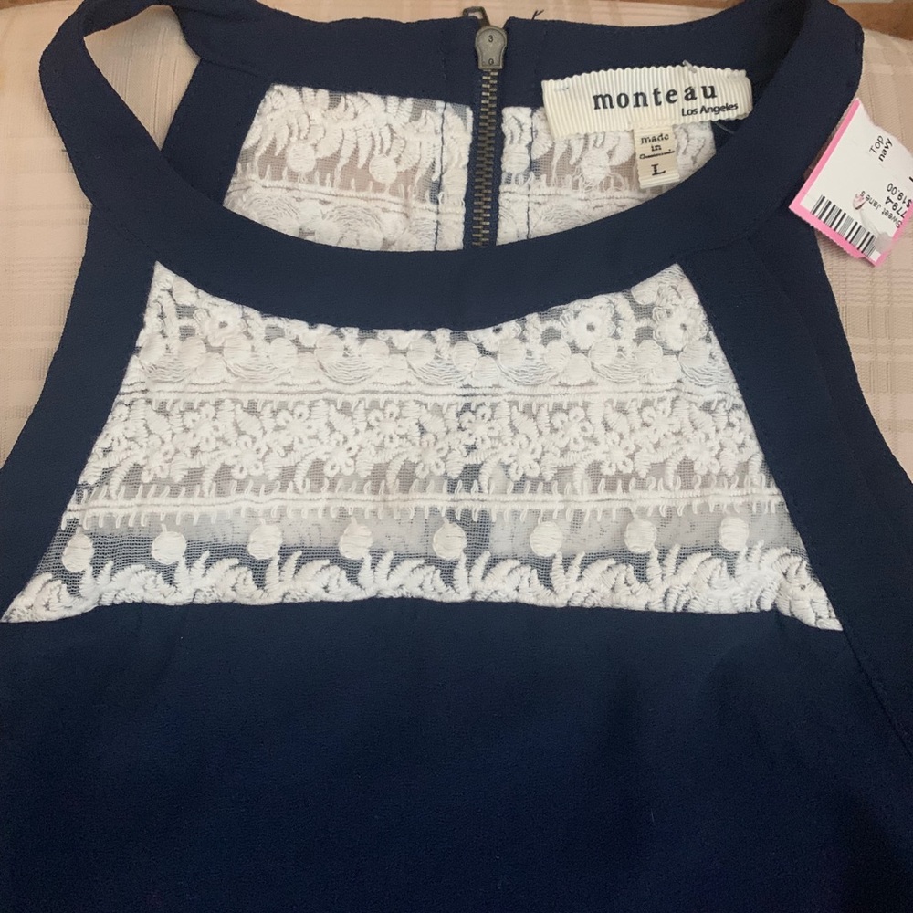Monteau Los Angeles woven halter top size Large.